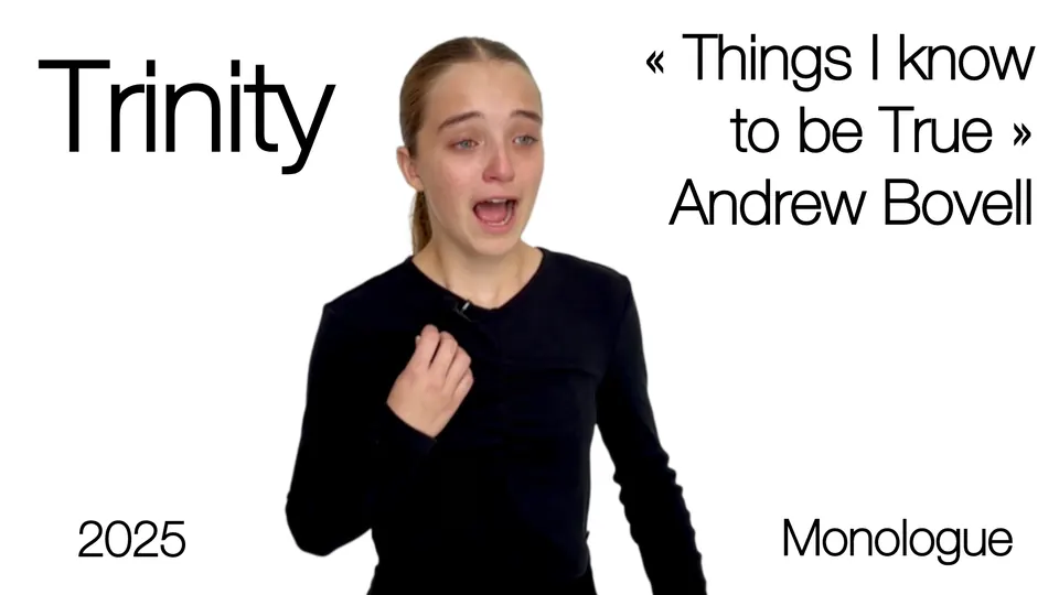 Manon Maindivide performing in Trinity Acting - Grade 3 (2025)